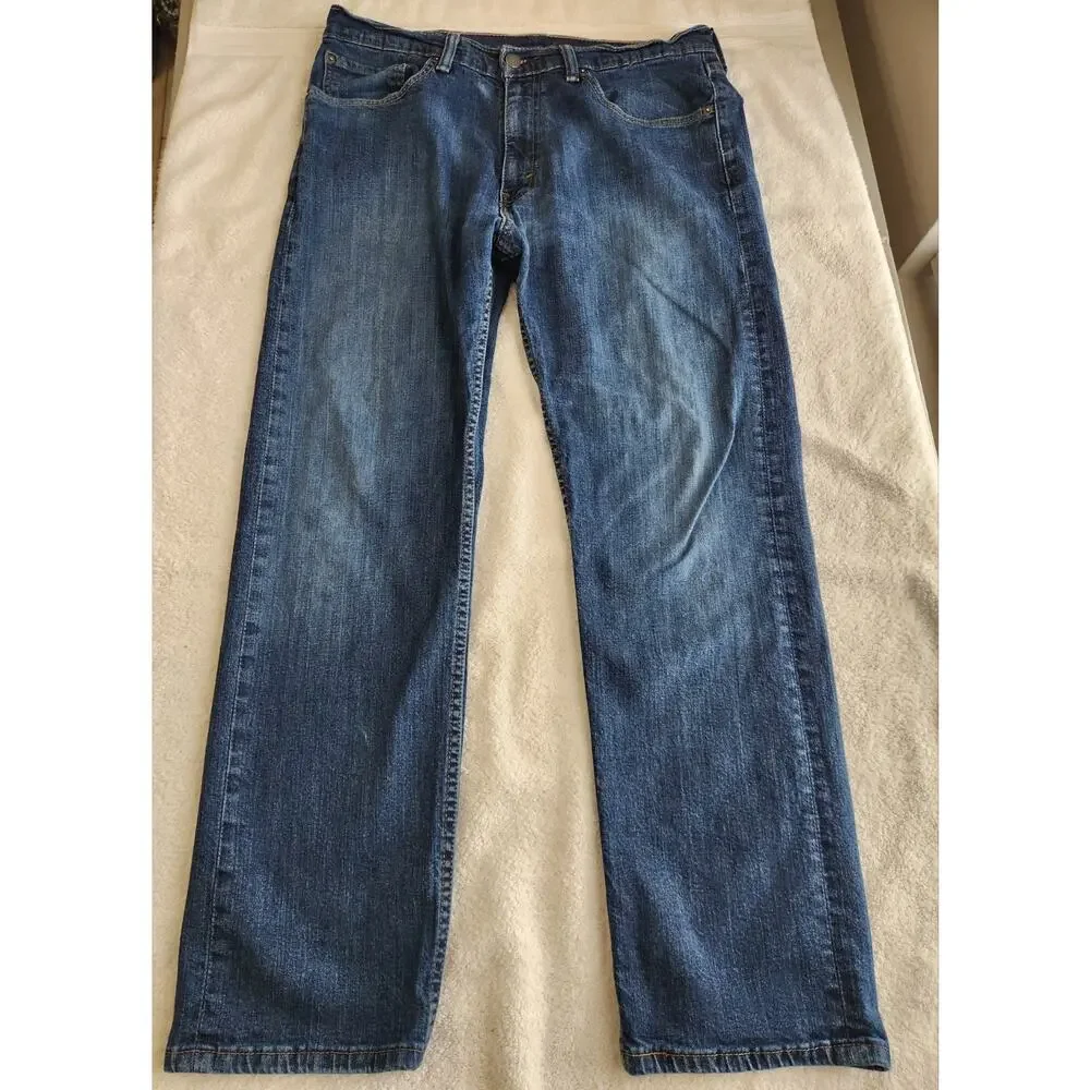 Levis‎ 505 Jeans Mens Medium Wash Straight Leg Vintage Distressed Classic Denim